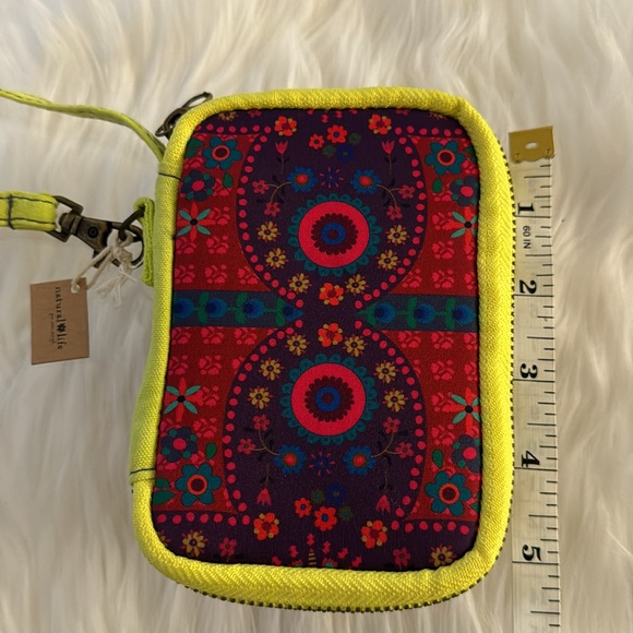 Natural Life Neon Henna Boho print Scuba Zippered Wallet - Picture 5 of 6